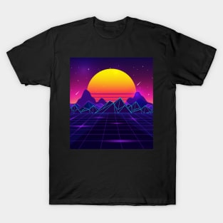Glowing Sunset Retrowave T-Shirt